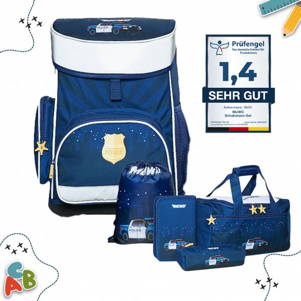 MUWO "Lil Officer" Bambini Zaino Set 5 pezzi.