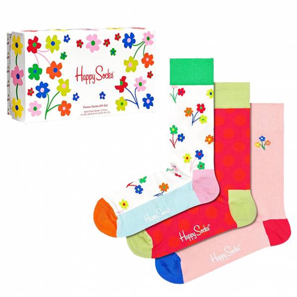 Happy Socks Flower Power Set regalo Calzini 3 paia XFLO08-3300
