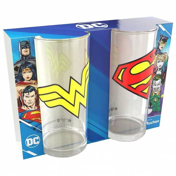 Bicchieri da bere DC Comics 2 Set Wonder Woman e Superman 0,27 L 24863