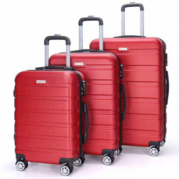 VERTICAL STUDIO "Trelleborg" 20" 24" 28" Suitcase Set of 3 wine red
