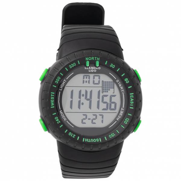 LEANDRO LIDO "Vescia" Unisex Sporthorloge zwart/groen