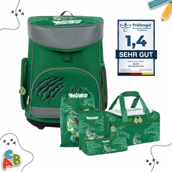 MUWO "Lil Rex" Niño Mochila escolar Conjunto 5 uds.