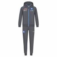 SSC Neapel EA7 Emporio Armani Kinder Trainingsanzug mit Kapuze grau EASSCN23R09JR-MAGNET