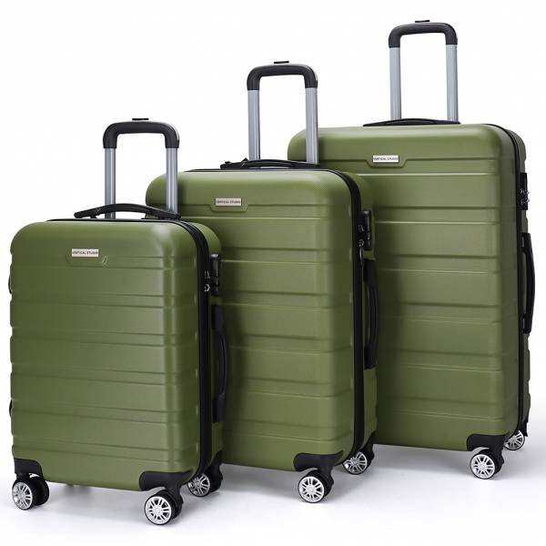 VERTICAL STUDIO "Trelleborg" 20" 24" 28" Valise Ensemble de 3 vert foncé
