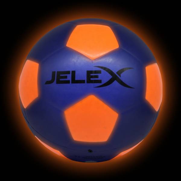 JELEX "Neon" Lumière LED Ballon de foot bleu/orange